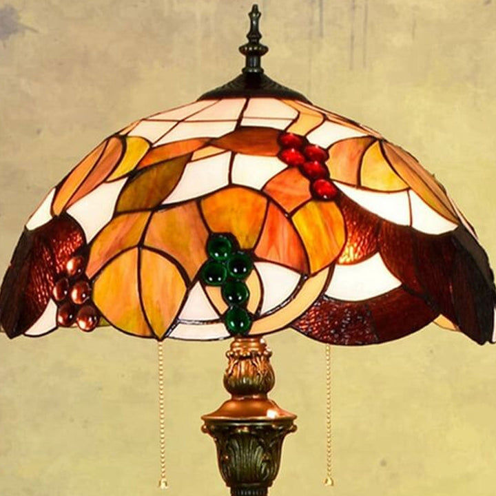 Vintage Kreative Buntglas-Trauben-Design 2-Licht Stehende Stehlampe 