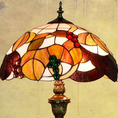Vintage Creative Buntglas Trauben Design Stehlampe mit 2 Leuchten