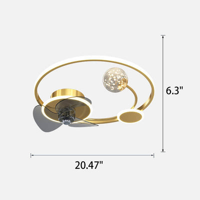 Modernes kreatives Kreis-Kugel-Design LED-Unterputz-Deckenventilator-Licht 