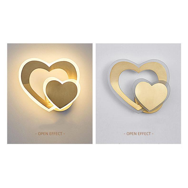 Modern 1-Light Heart Shade LED Sconce Lamp