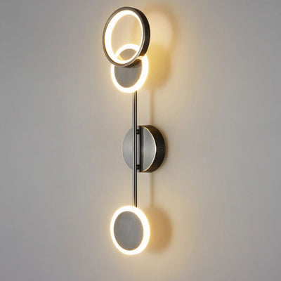 Modern Light Luxury Full Brass Circle Combination LED Wall Sconce Lamp