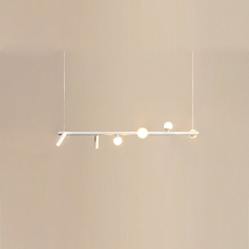 Minimalistischer Island Light Linearer 6/7-Licht-Acryl-Eisen-LED-Kronleuchter 