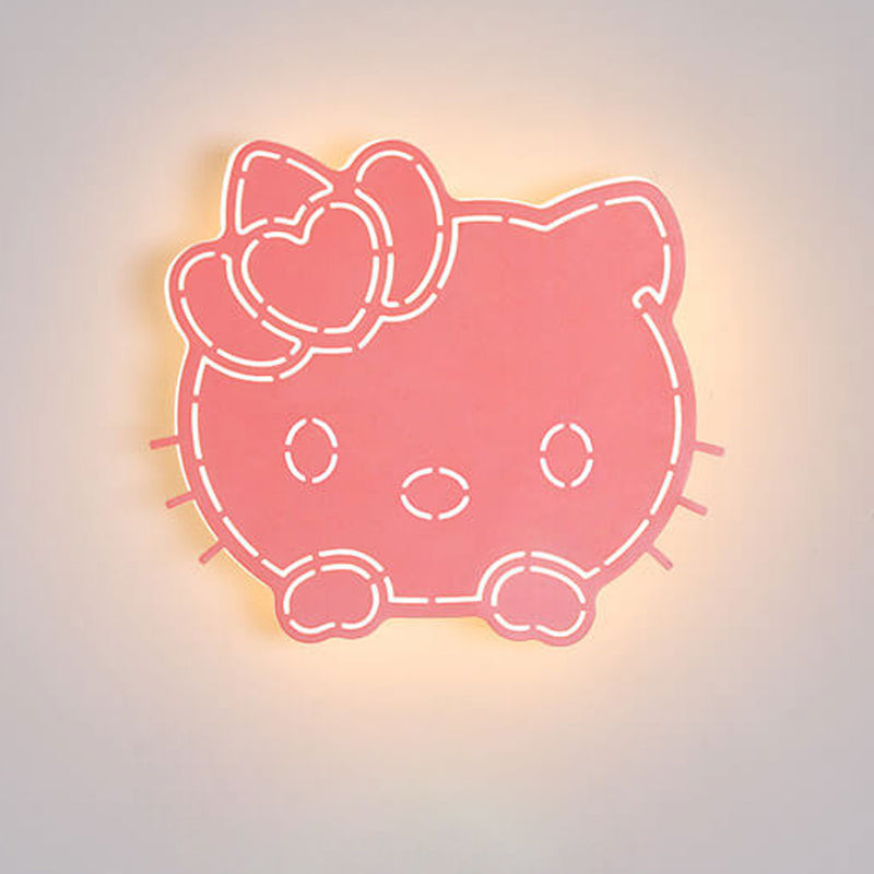 Cartoon Hello Kitty Iron Acrylic LED Kids Wall Sconce Lamp