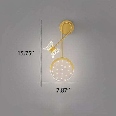Lámpara de Aplique de Pared LED con Diseño de Mariposa Estrella Moderna Creativa de Acrílico 