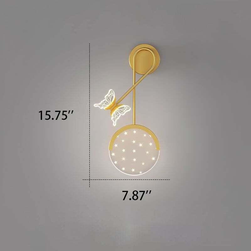Lámpara de Aplique de Pared LED con Diseño de Mariposa Estrella Moderna Creativa de Acrílico 