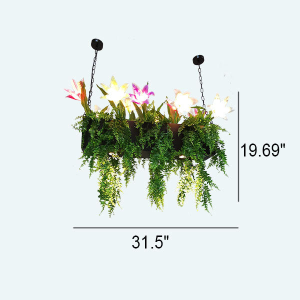 Modern Creative Simulation Plant Flowers Iron 12/13-Light Chandelier