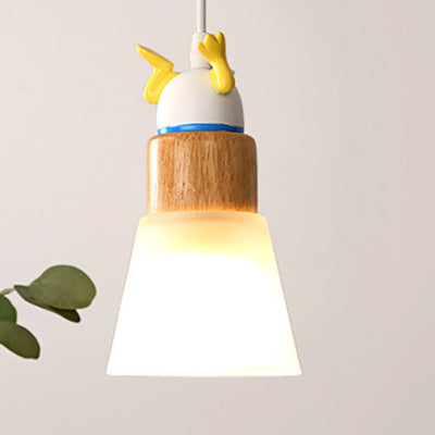 Modern Creative Cartoon Children's Wood Resin 1-Light Pendant Light