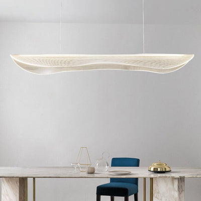 Modern Light Luxury Acrylic Long Leaf Design Island Light LED Chandelier