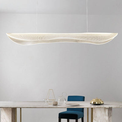 Modern Light Luxury Acrylic Long Leaf Design Island Light LED Chandelier