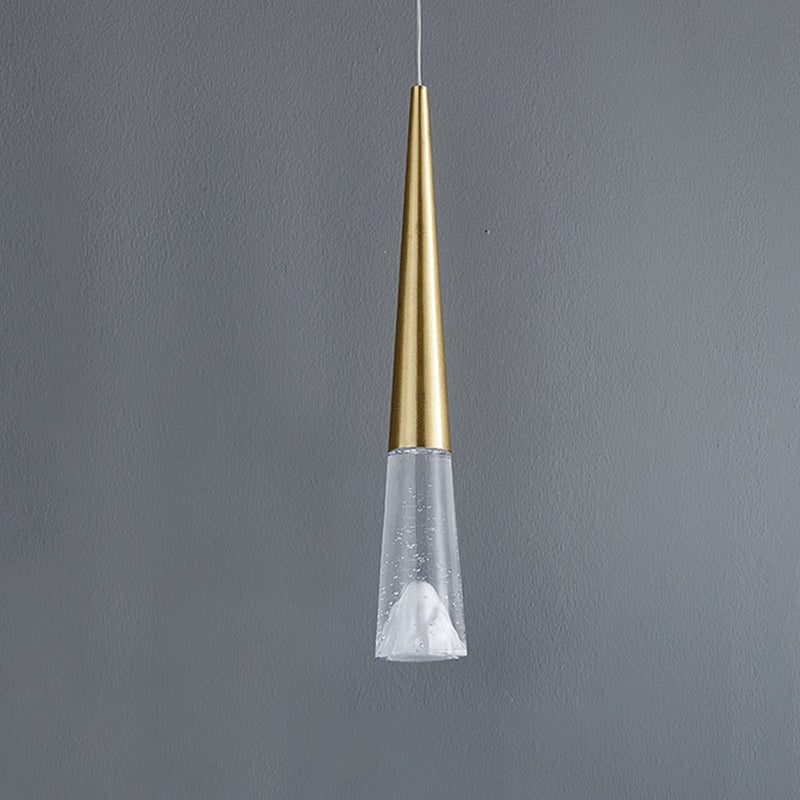Simple Full Copper Long Wire Slim Tapered Design LED Pendant Light