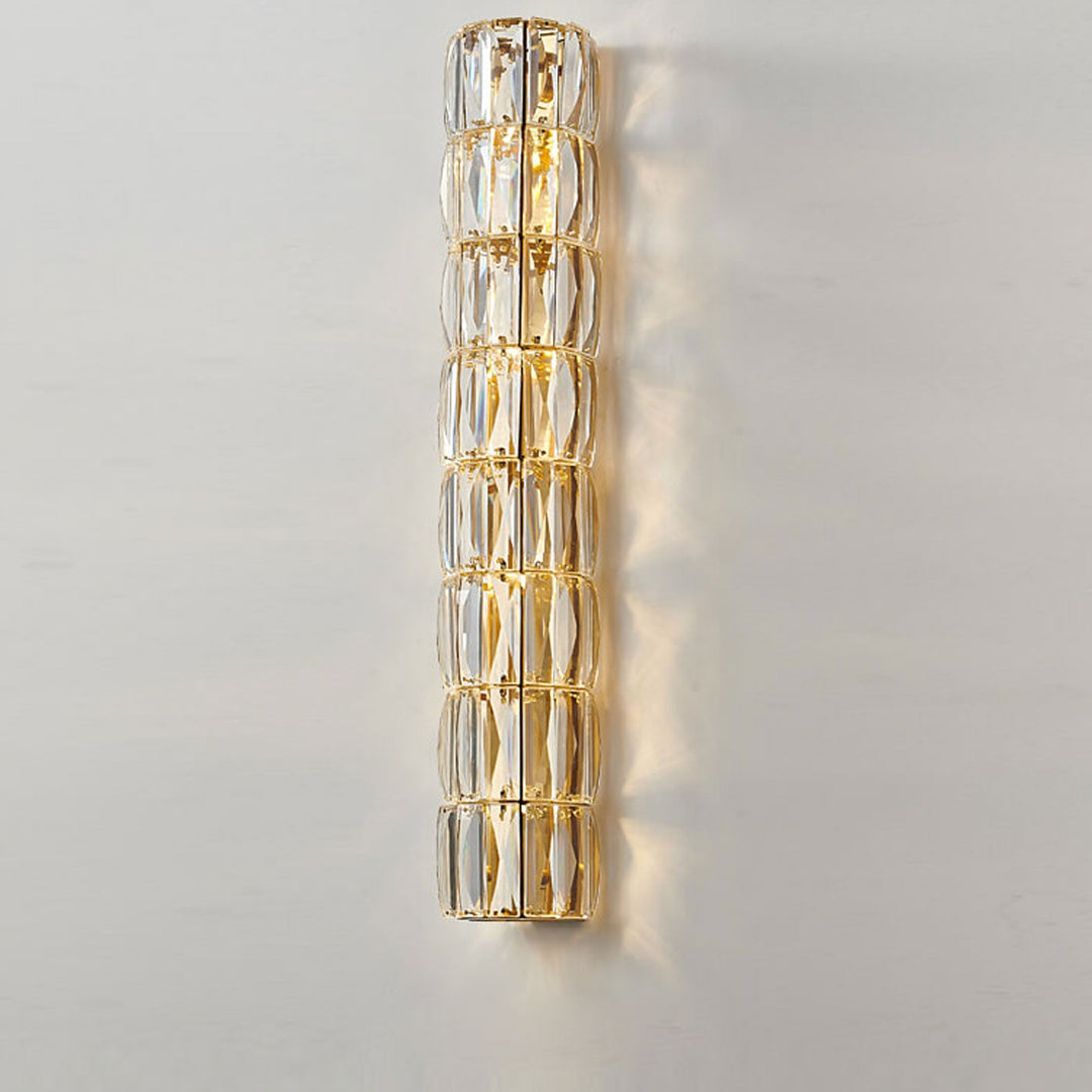 Französische Light-Luxury-Kristallsäulen-Wandlampe mit 4/6/8 Lichtern 