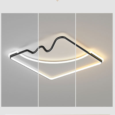 Nordic Creative Square Round Wrought Iron Aluminum LED Flush Mount Ceiling Light