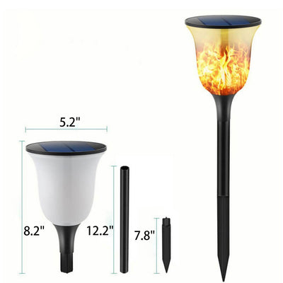 Solar Outdoor Flame Torch Light Lawn Insert Ground Garden Landscape Light