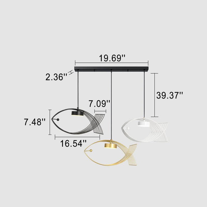 Moderner Acryl Fisch Kreatives Design LED Kronleuchter 