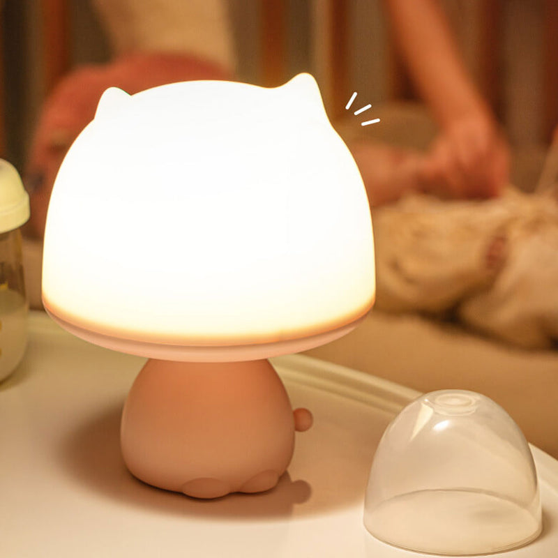Lampe de Table Intelligente LED Rechargeable avec Veilleuse Créative en Forme de Dessin Animé 