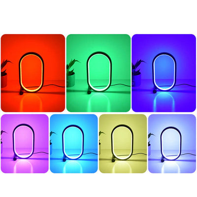 مصباح طاولة LED ليلي بسيط إبداعي بشكل بيضاوي USB 