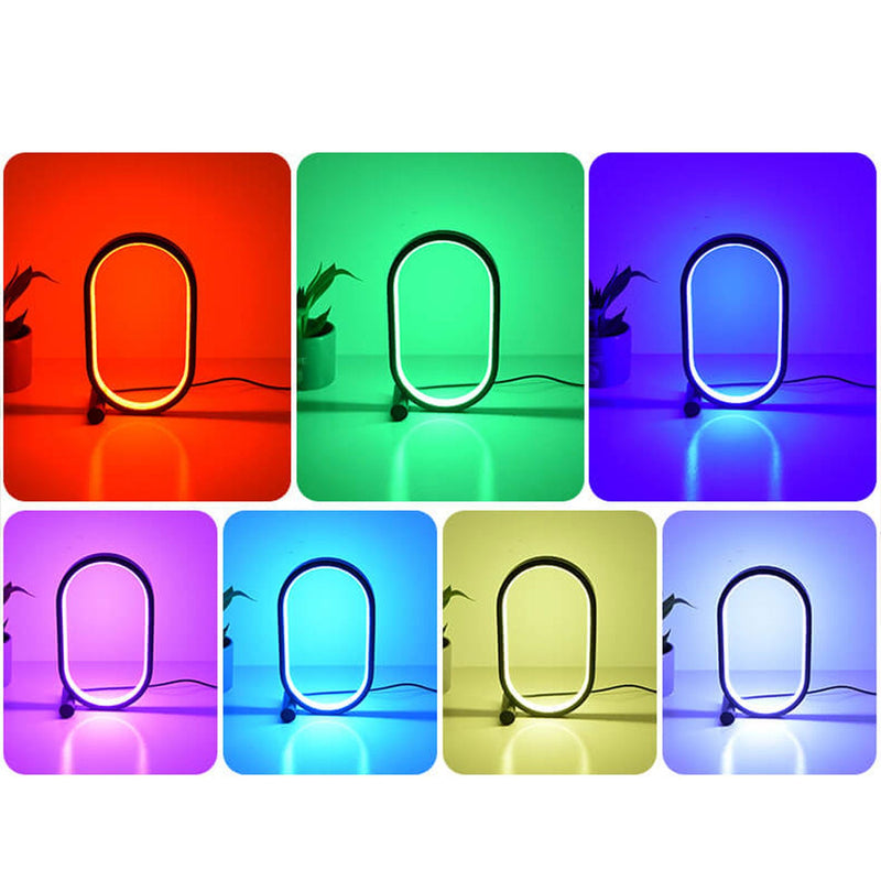 مصباح طاولة LED ليلي بسيط إبداعي بشكل بيضاوي USB 