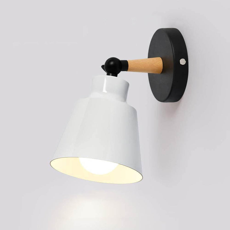 Nordic Simple Macaron Color Solid Wood 1-Light Wall Sconce Lamp