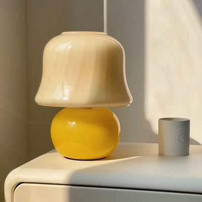 Lampe de Table 1 Lumière Design Champignon Crème Créatif Français 