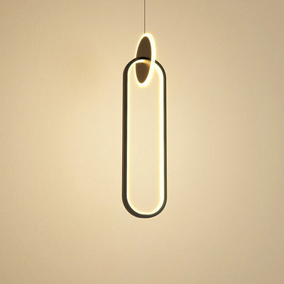 Nordic Creative Black Ring Buckle LED Pendant Light