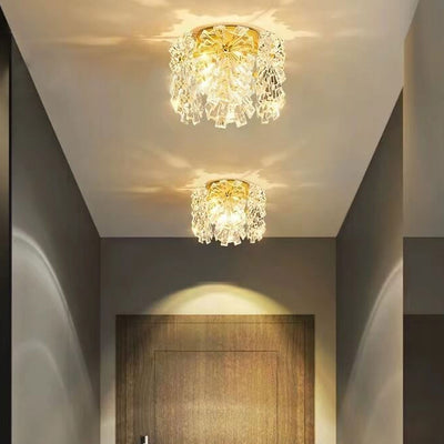 Modern Minimalist Glass 1- Light Flush Mount Ceiling Light