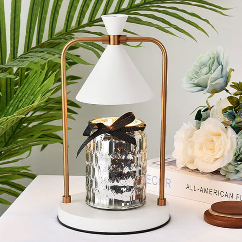 European Luxury Metal Cone Shade 1-Light Melting Wax Table Lamp