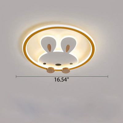 Childlike Creative Cartoon Rabbit Design LED Flush Mount Light