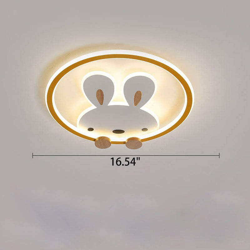 Childlike Creative Cartoon Rabbit Design LED Flush Mount Light