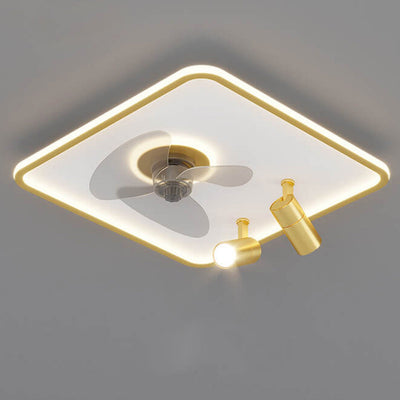 Minimalist Ultra-thin Square Spotlight  LED Flush Mount Ceiling Fan Light