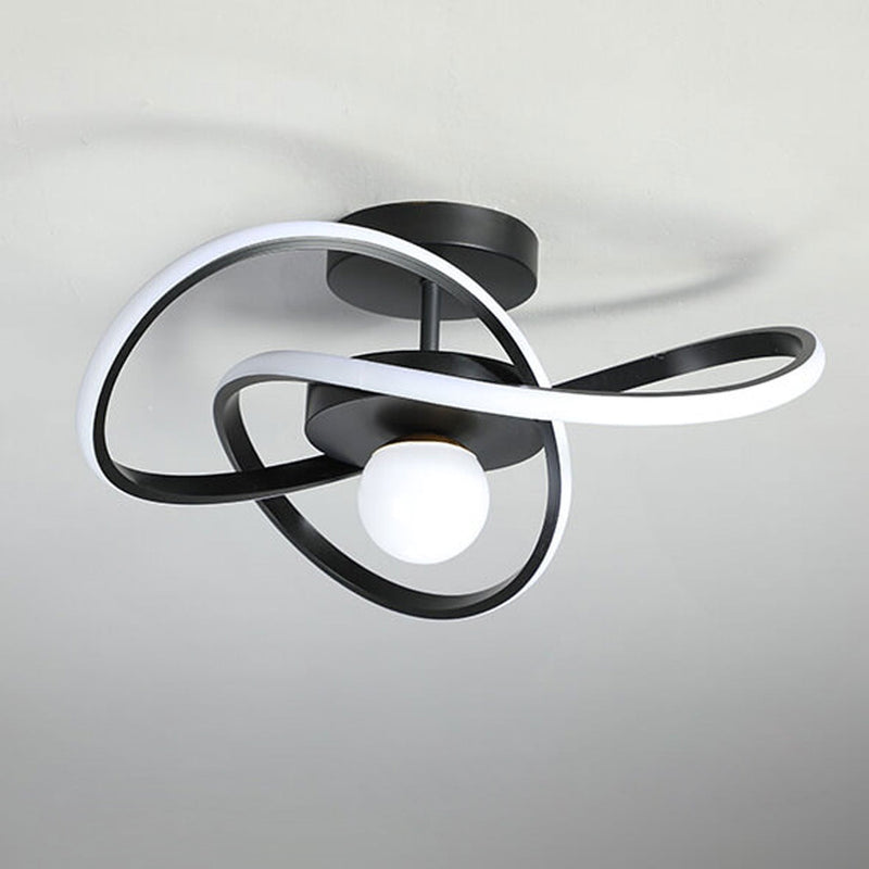Nordic Modern Simple Streamer Surround Design LED Semi-Flush Mount Light