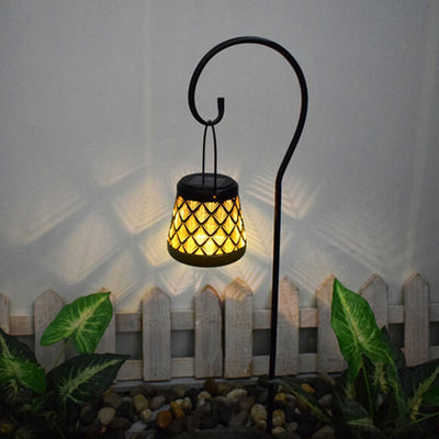 Solar Garden Light Creative Iron Hollow Lantern Outdoor Garden Landscape Light