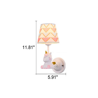 Cartoon Creative Fabric Resin 1-Light Wall Sconce Lamp