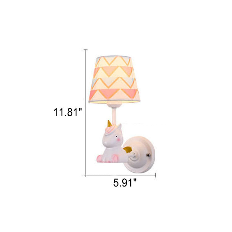 Cartoon Creative Fabric Resin 1-Light Wall Sconce Lamp