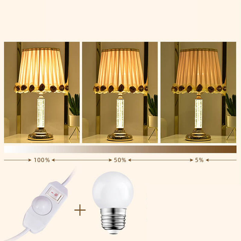 Lampe de Table 1 Lumière à Télécommande Réglable en Luminosité Cristal Européen 