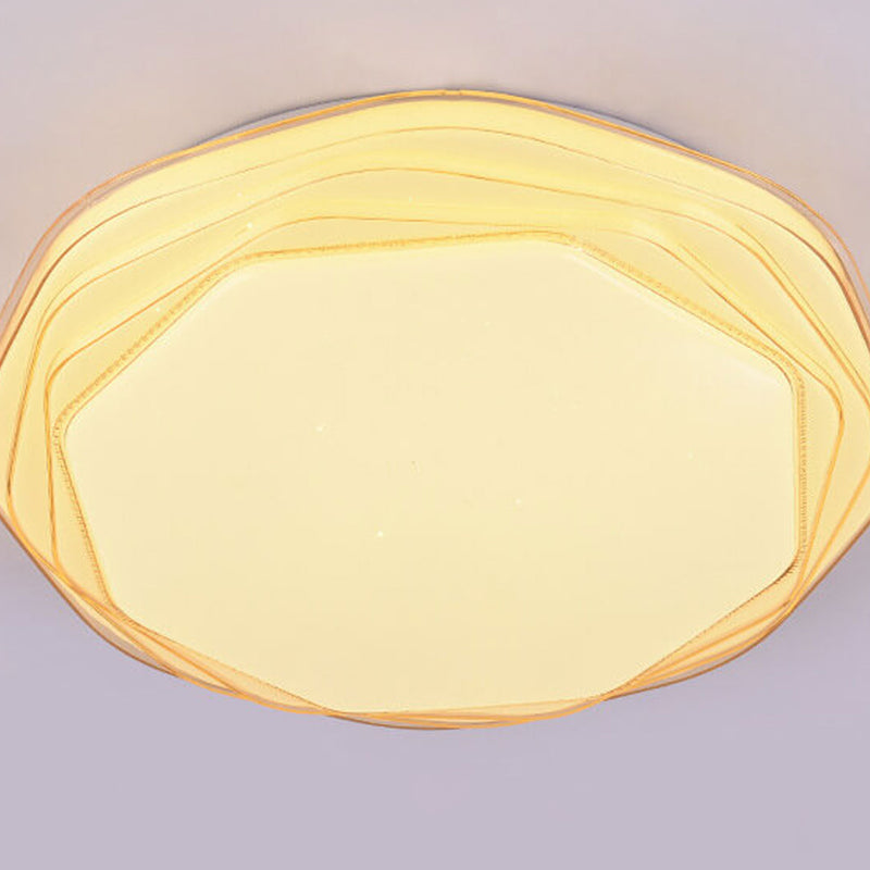 Modern Minimalist Creative Round LED Wrought Iron Flush Mount Ceiling Light
