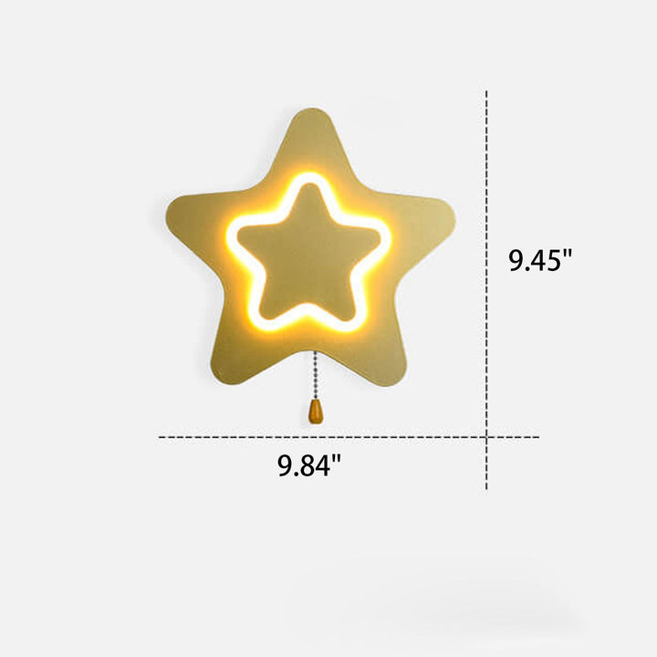 Lampe murale LED à cordon moderne créative en forme d'étoile pentagramme 