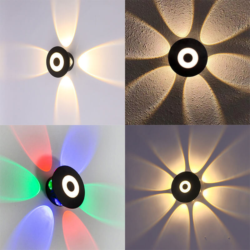 Moderne wasserdichte Scheiben-Petal-Effekt-LED-Außendekorative Wandleuchte 