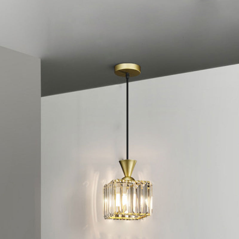 Light Luxury Crystal Square Crystal Cube 1-Licht-Pendelleuchte 