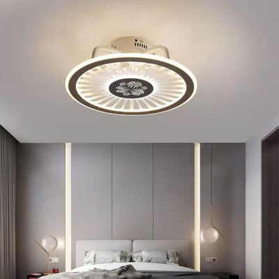 Modern Clear Acrylic LED Flush Mount Ceiling Fan Light