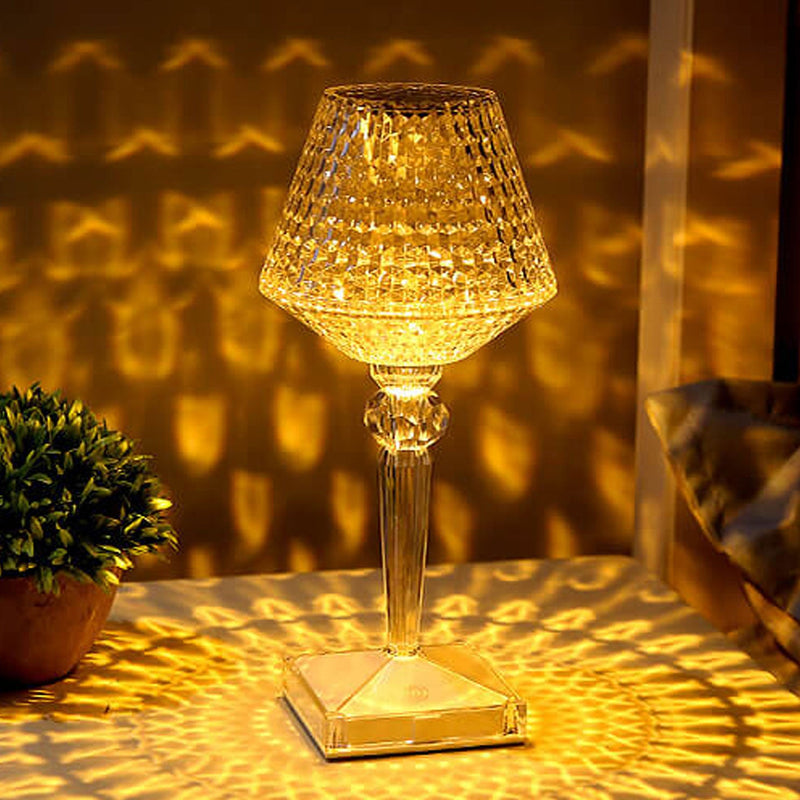 Creative Acrylic Diamond Wine Glass Plum Decorative Night Light Table Lamp