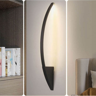 Nordic Minimalist Arc Line Iron Acrylic LED Wall Sconce Lamp