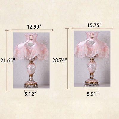 European-style Rustic Lace Resin 1-Light Table Lamp