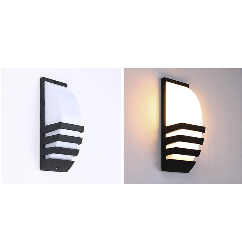 Applique murale LED étanche géométrique courbée moderne pour l&
