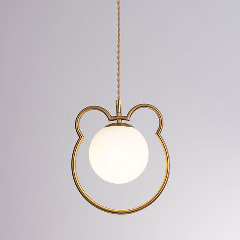 Modern Simple Cute Bear Outline Design 1-Light Pendant Light