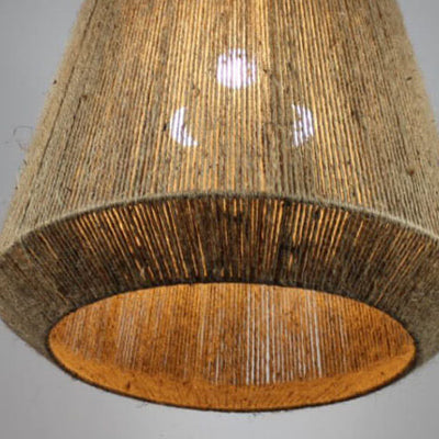 Hemp Rope Weaving 1-Light Barrel Pendant Light