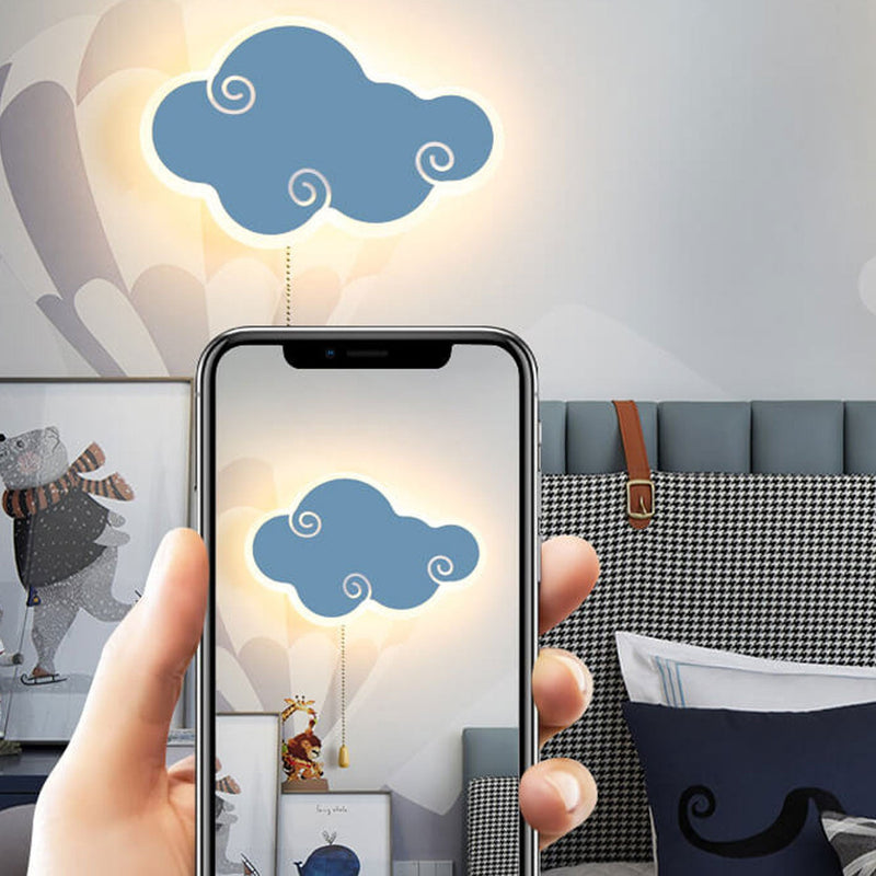 Moderne nordische einfache Wolken-Karikatur-Entwurfs-LED-Wand-Leuchter-Lampe 