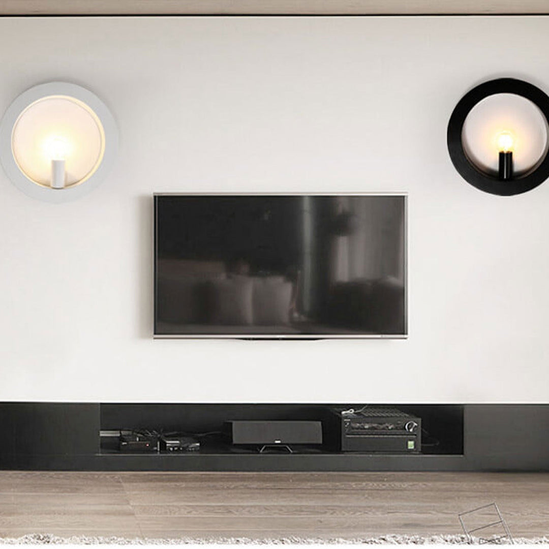Moderne kreative quadratische/runde Wandleuchte aus Eisen mit 1 Flamme für das Schlafzimmer 