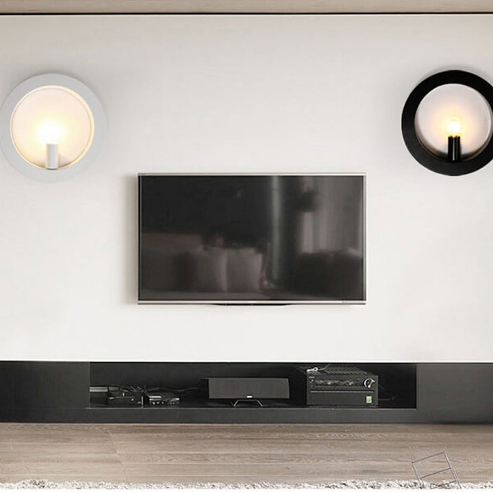 Moderne kreative quadratische/runde Wandleuchte aus Eisen mit 1 Flamme für das Schlafzimmer 