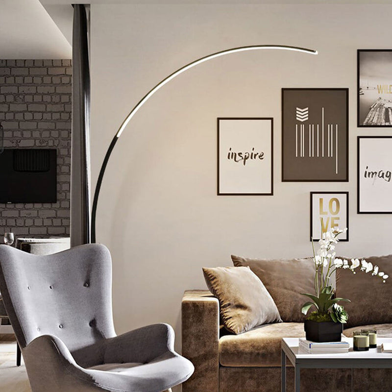 Minimalist Curved Line LED Aluminum Standing Floor Lamp