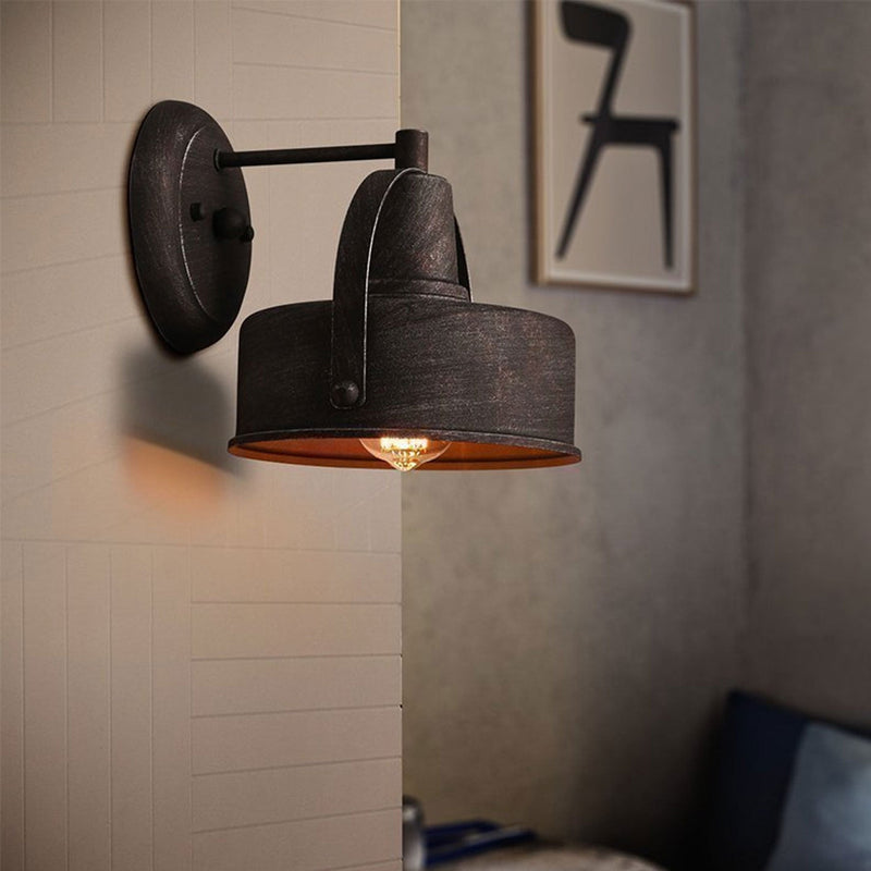 Vintage Industrial Aged Dome Cage Outdoor 1-Light Wall Sconce Lamp